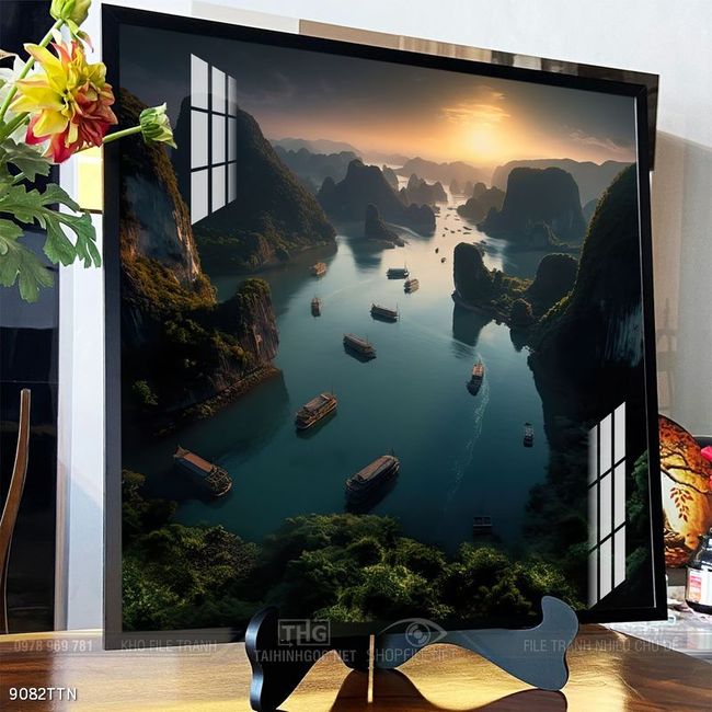 Tranh phong thủy phong cảnh thác nước thiên nhiên