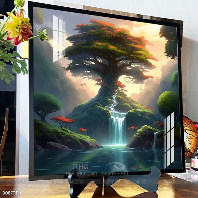 Tranh phong thủy nước non tuyệt đẹp
