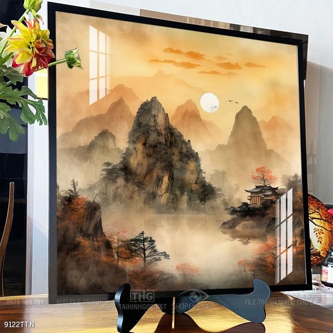 Tranh phong thủy nước non tuyệt đẹp