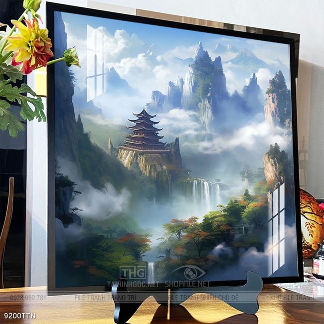 Tranh phong thủy nước non tuyệt đẹp