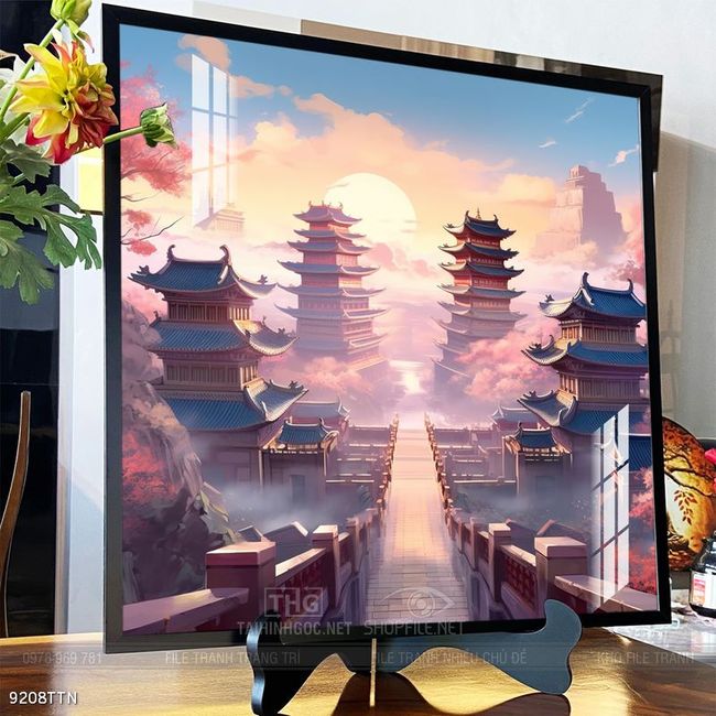 Tranh phong thủy phong cảnh thác nước thiên nhiên