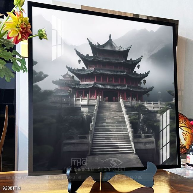 Tranh phong thủy phong cảnh thác nước thiên nhiên