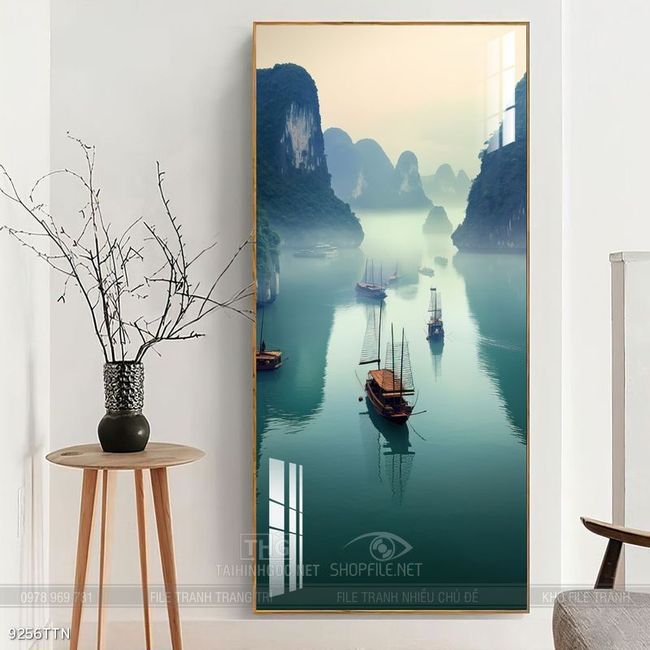 Tranh phong thủy nước non tuyệt đẹp