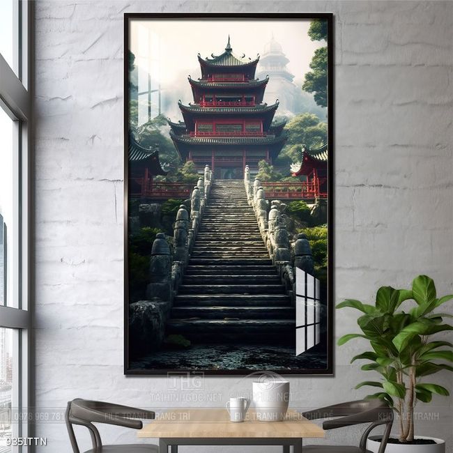 Tranh phong thủy phong cảnh thác nước thiên nhiên