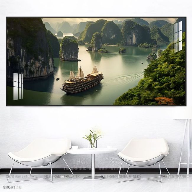 Tranh phong thủy nước non tuyệt đẹp