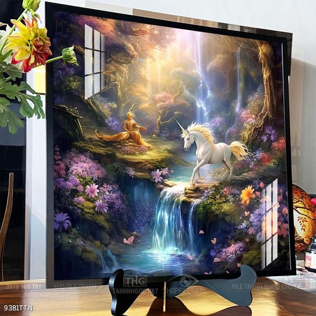 Tranh phong thủy phong cảnh thác nước thiên nhiên