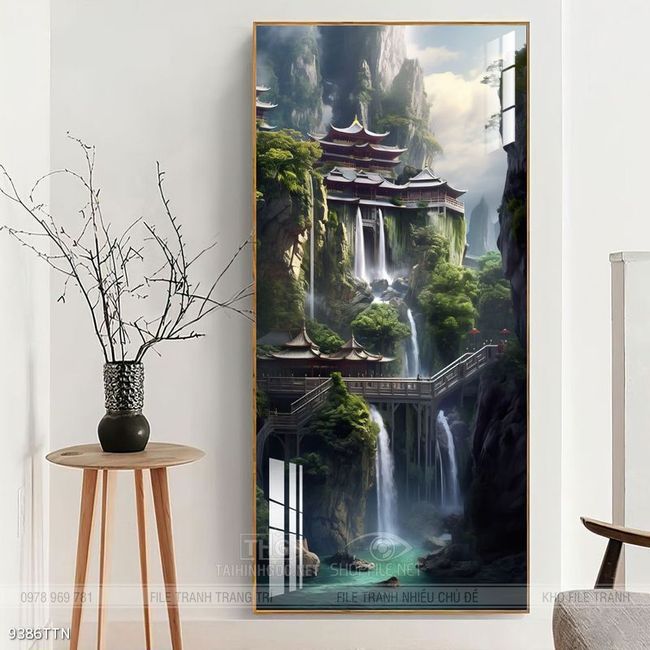 Tranh phong thủy nước non tuyệt đẹp
