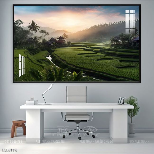 Tranh phong thủy nước non tuyệt đẹp
