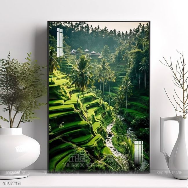 Tranh phong thủy phong cảnh thác nước thiên nhiên