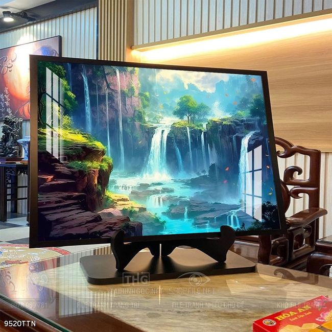 Tranh phong thủy phong cảnh thác nước thiên nhiên