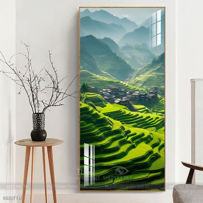 Tranh phong thủy phong cảnh thác nước thiên nhiên