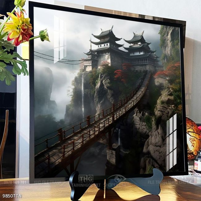 Tranh phong thủy phong cảnh thác nước thiên nhiên