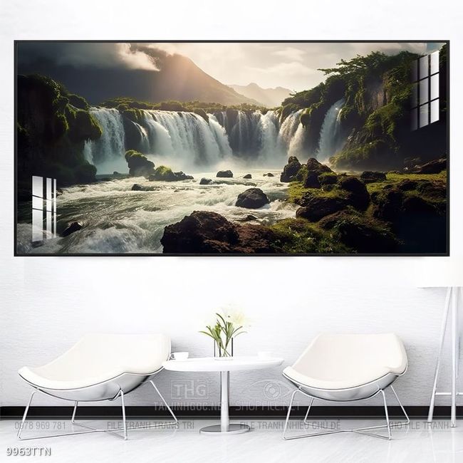 Tranh phong thủy phong cảnh thác nước thiên nhiên