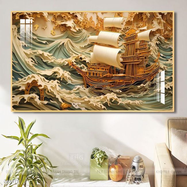 Tranh thuận buồm xuôi gió treo tường