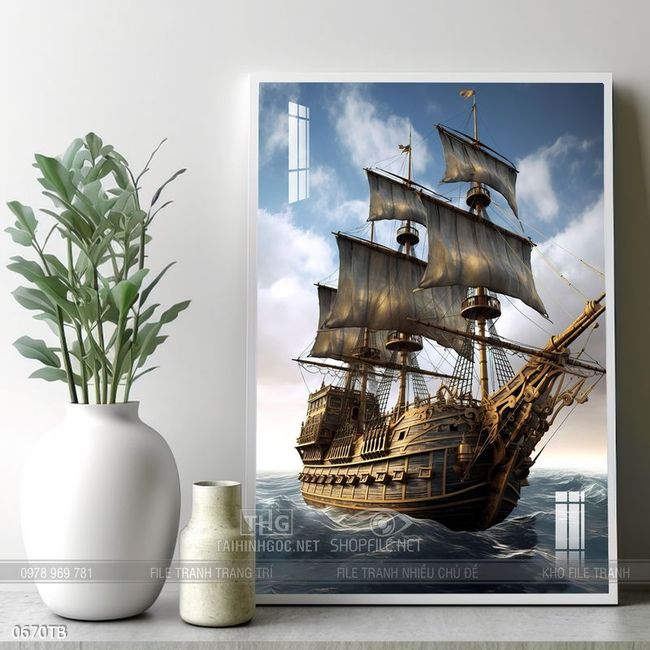 Tranh thuận buồm xuôi gió đẹp