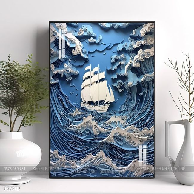 Tranh thuyền buồm và cảnh biển