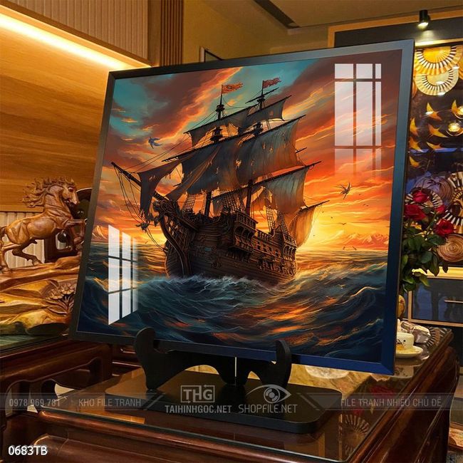 Tranh phong thủy thuận buồm xuôi gió tài lộc đẹp