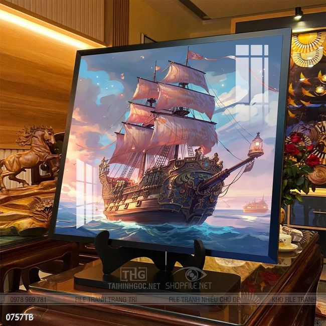 Tranh thuận buồm xuôi gió treo tường