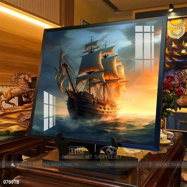 Tranh thuận buồm xuôi gió đẹp