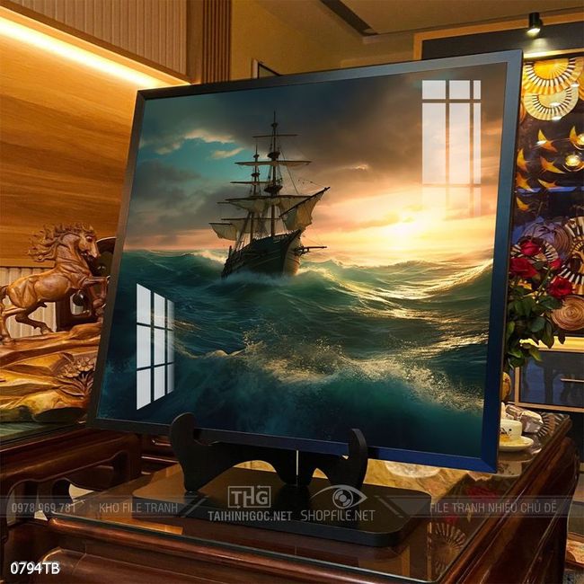 Tranh thuyền buồm và cảnh biển