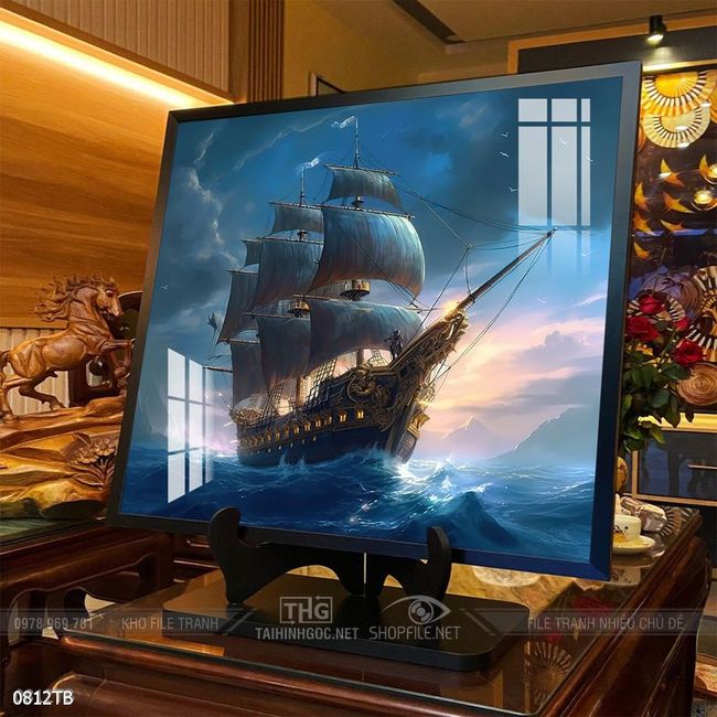 Tranh thuận buồm xuôi gió treo tường