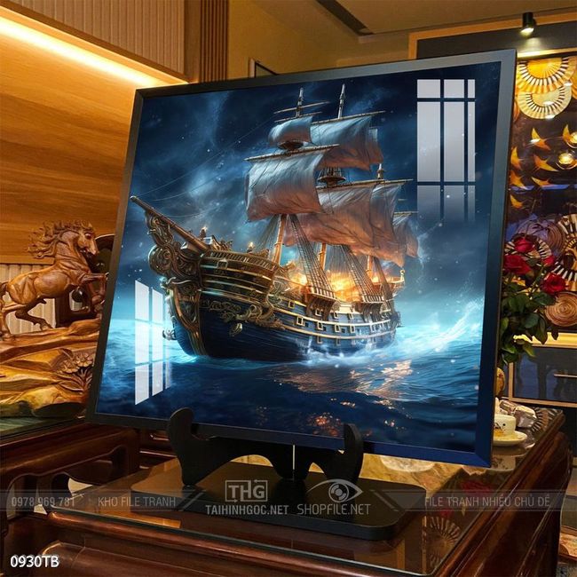 Tranh thuận buồm xuôi gió trang trí tường nhà