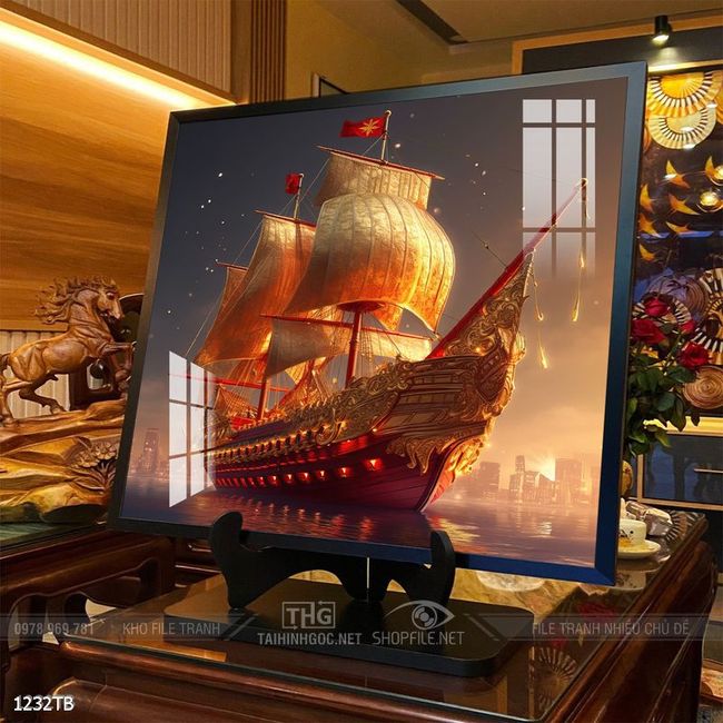 Tranh thuyền buồm và cảnh biển