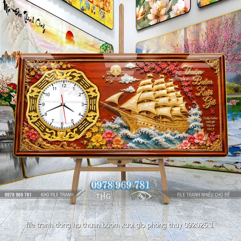 file tranh dong ho thuan buom xuoi gio phong thuy 092026 1