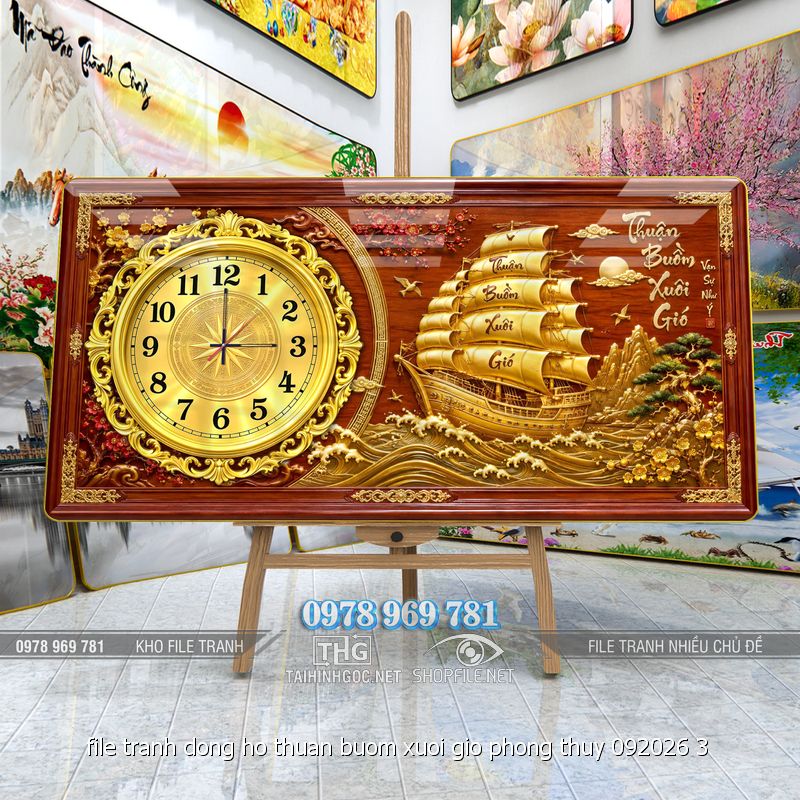 file tranh dong ho thuan buom xuoi gio phong thuy 092026 3