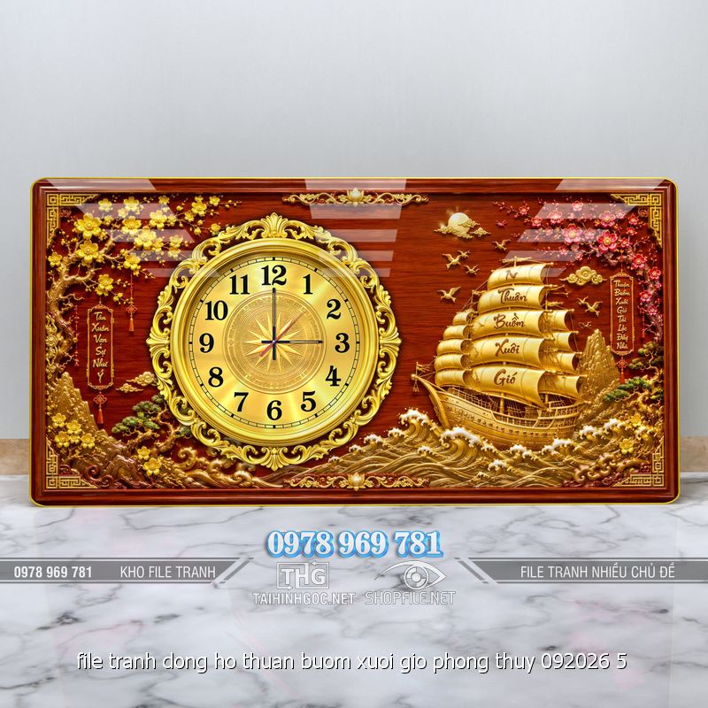 file tranh dong ho thuan buom xuoi gio phong thuy 092026 5
