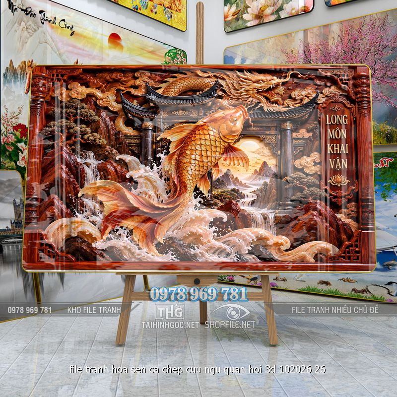 file tranh hoa sen ca chep cuu ngu quan hoi 3d 102026 26
