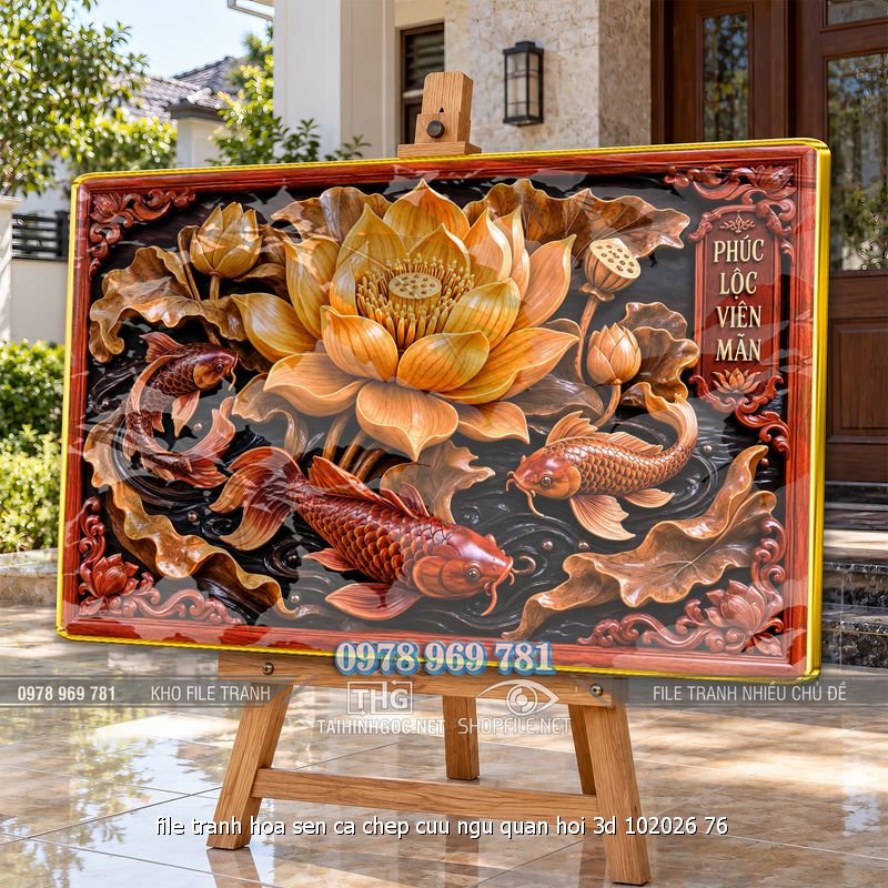 file tranh hoa sen ca chep cuu ngu quan hoi 3d 102026 76