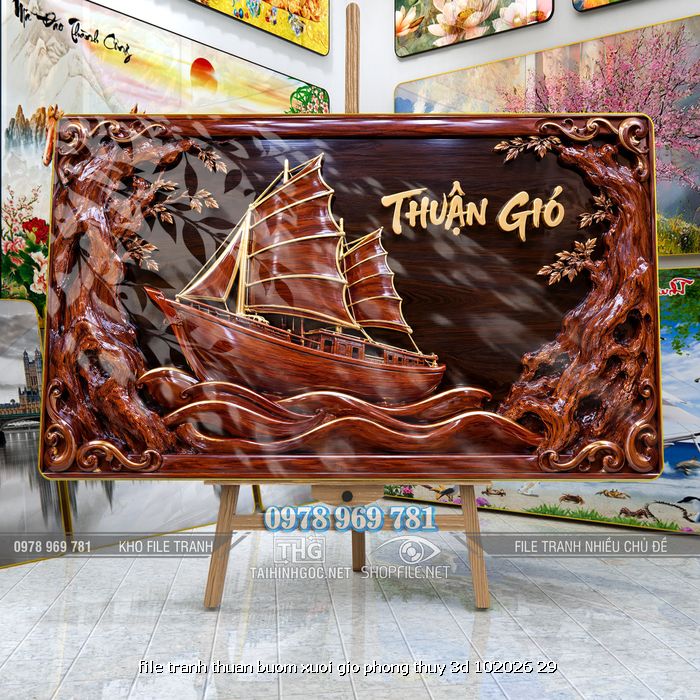 file tranh thuan buom xuoi gio phong thuy 3d 102026 29