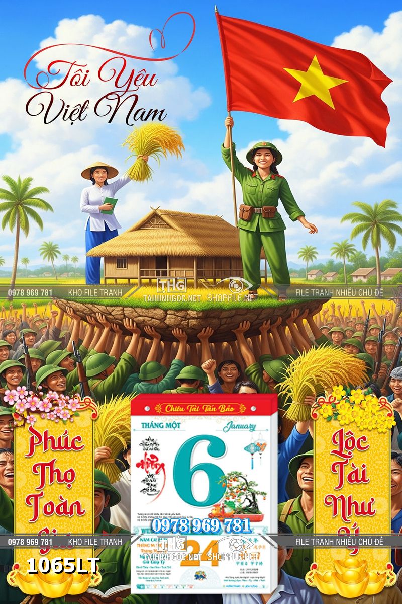 File tranh Lịch Tết Việt Nam file lịch bác Hồ tranh bác Hồ 1065LT