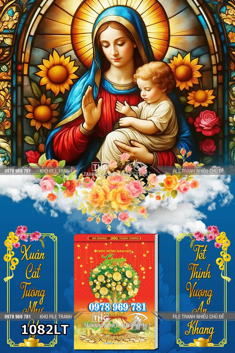 File tranh lịch Tết công giáo đức mẹ Maria 1082LT