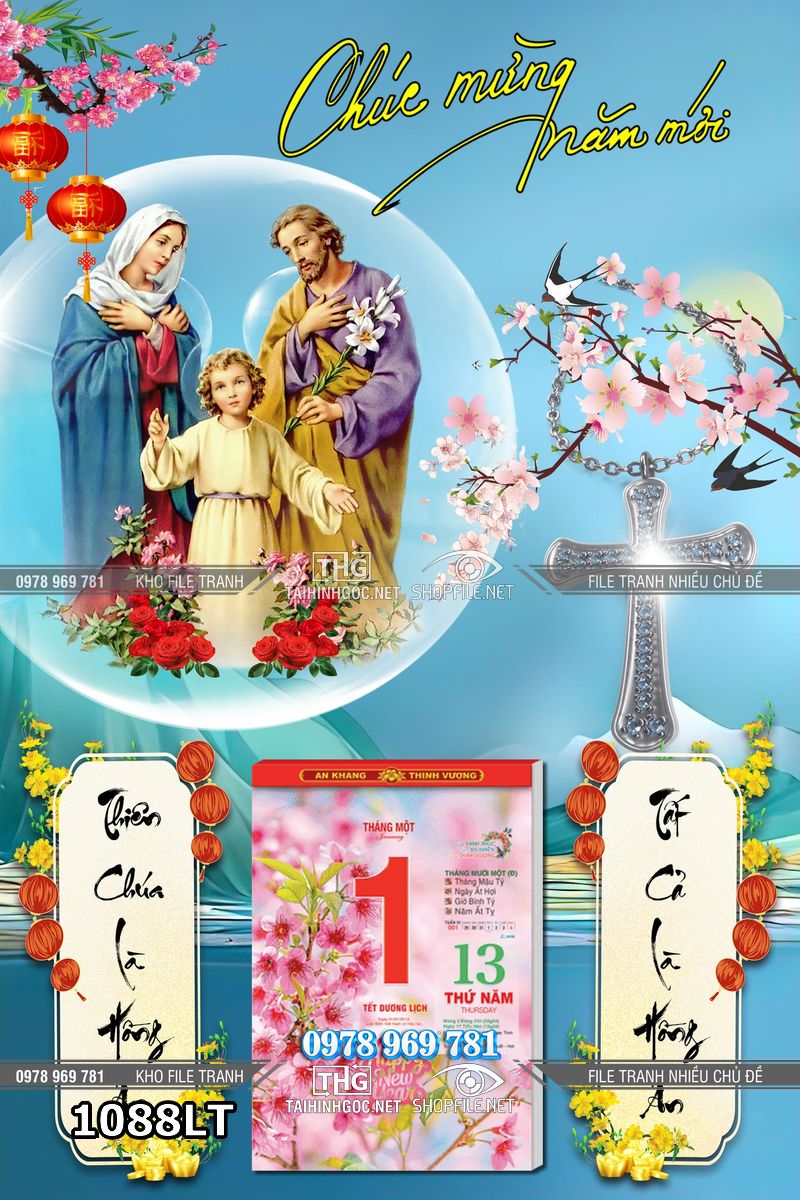 File lịch công giáo gia đình thánh gia chúa giê su mừng xuân mới 1088LT