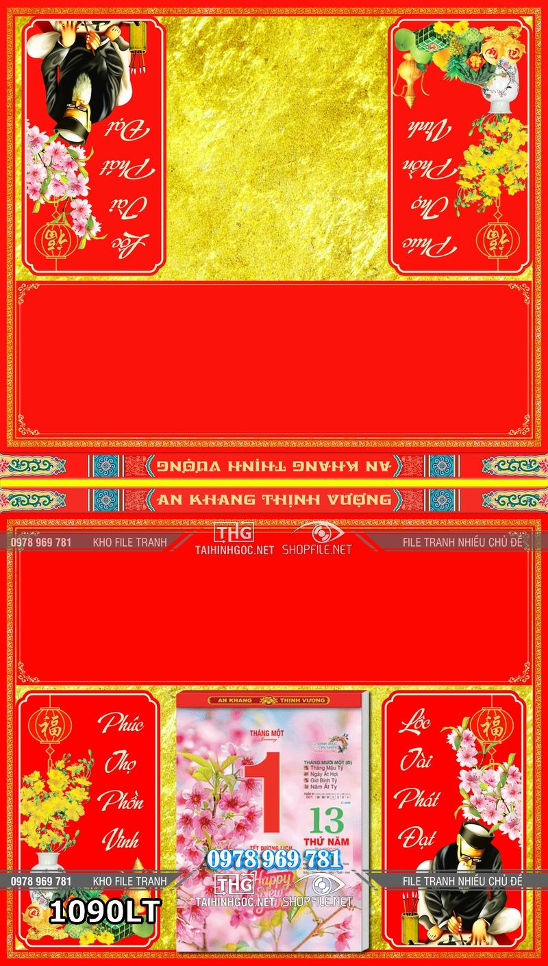 File psd tách lớp lịch tết 1090LT
