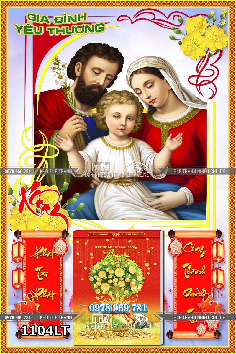 File lịch Tết công giáo thiên chúa giê su giesu gia đình thánh gia 1104LT