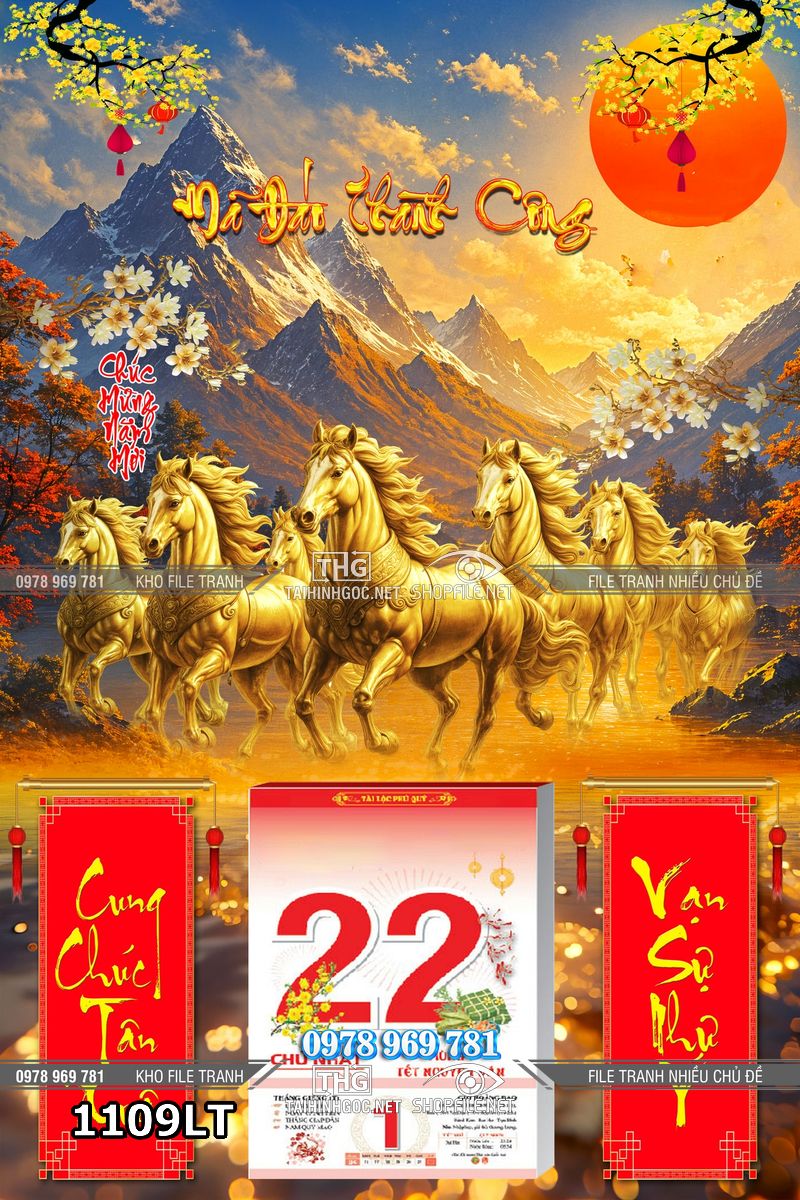 File lịch tết ngựa bát mã mã đáo thành công 1109LT