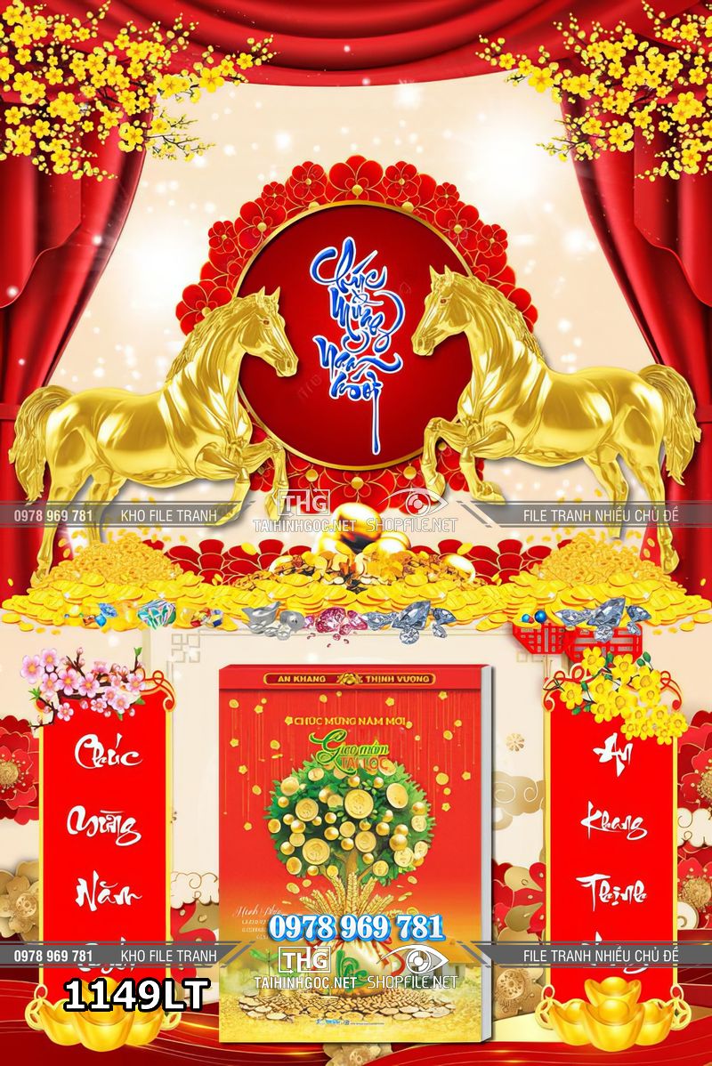 File lịch ngựa vàng chúc mừng năm mới 1149LT