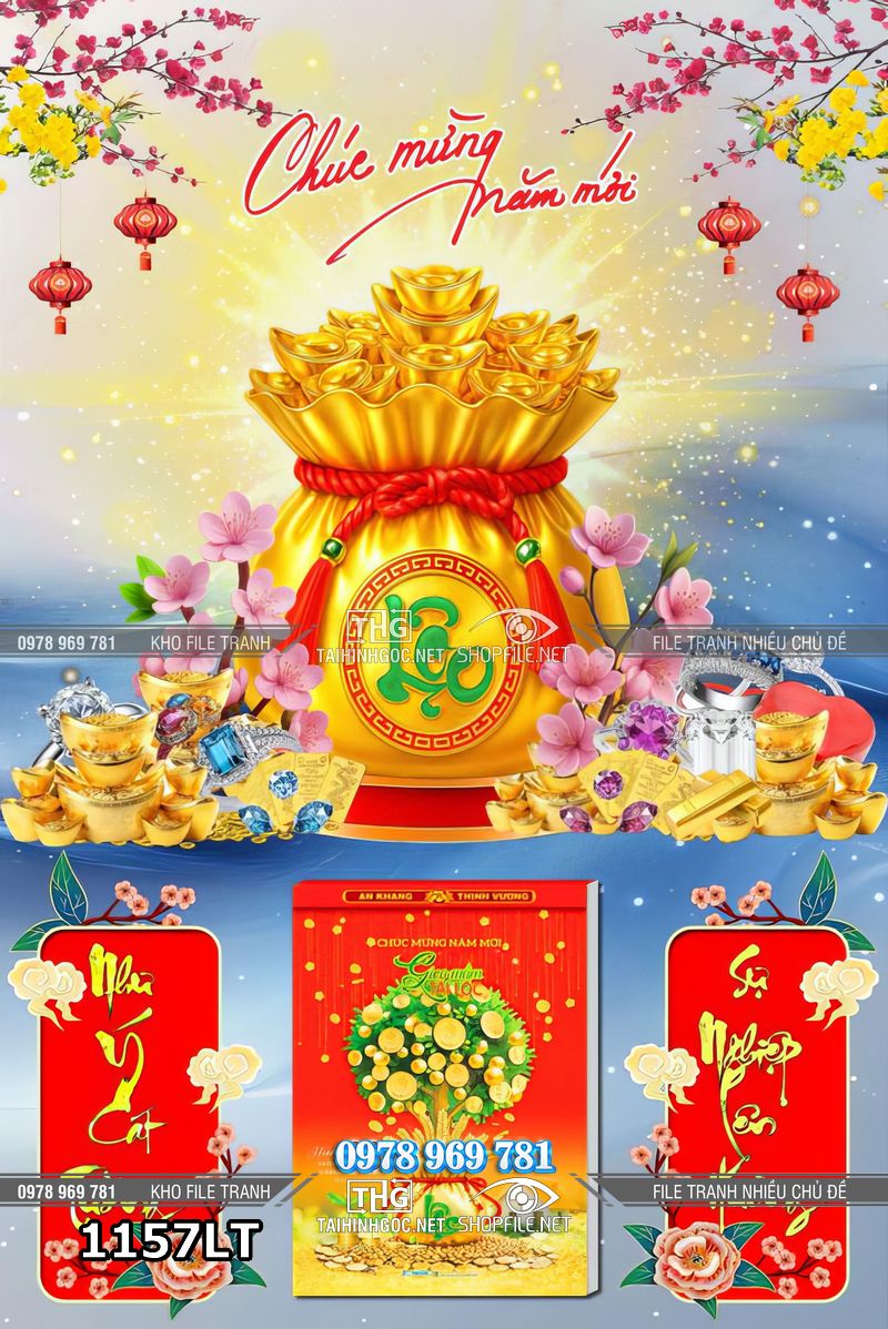 File lịch tết túi vàng phát tài 1157LT