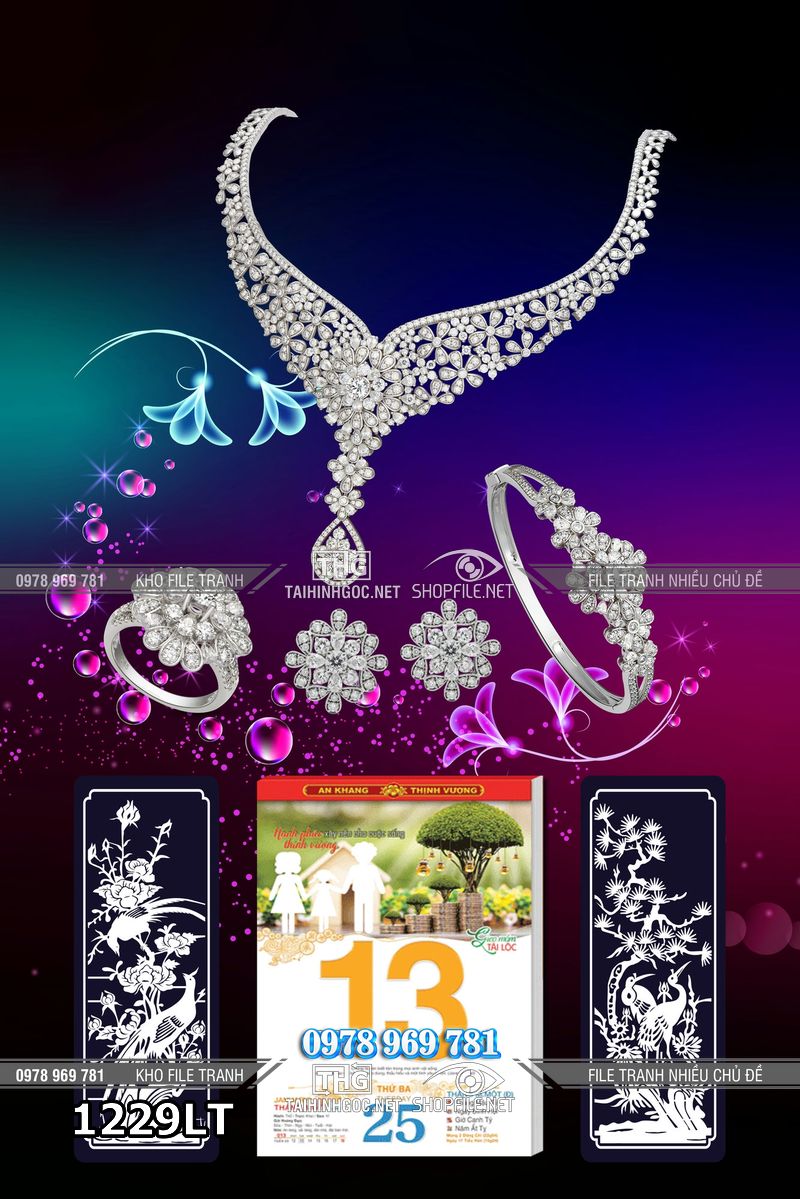 File lịch tết tiệm vàng trang sức đá quý 1229LT