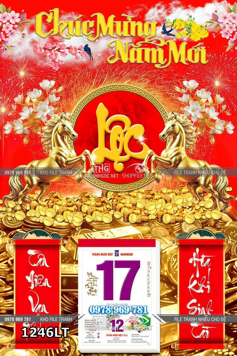 File lịch tết chữ lộc năm mới rước tài lộc 1246LT