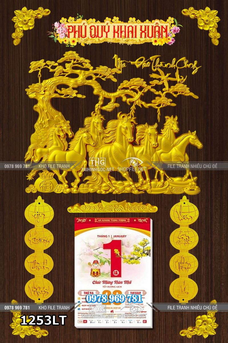 File lịch tết mã đáo thành công tài lộc khai xuân 1253LT