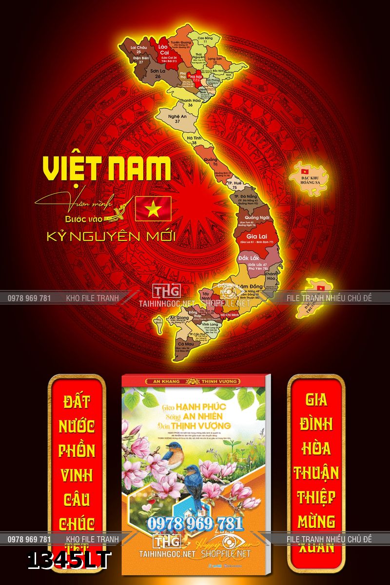 File lịch bản đồ 34 tỉnh thành Việt Nam vươn mình kỷ nguyên mới bản đồ việt nam 1345LT