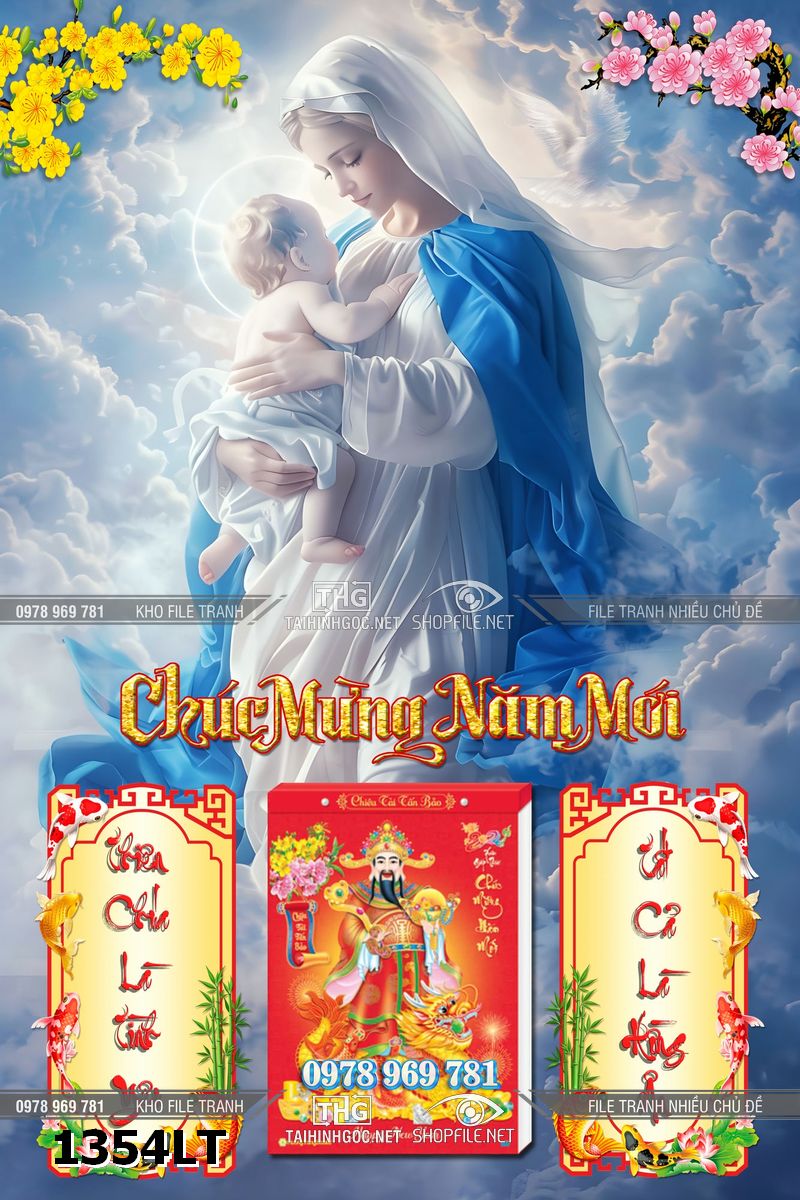 File psd lịch tết công giáo đức mẹ maria thánh thiện chúa giêsu 1354LT