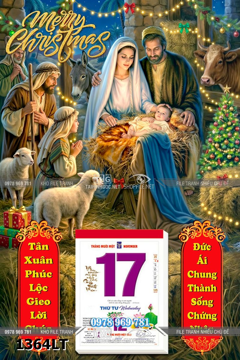 File lịch tết công giáo chúa giêsu giáng sinh noel noen máng cỏ chúa sinh ra đời 1364LT