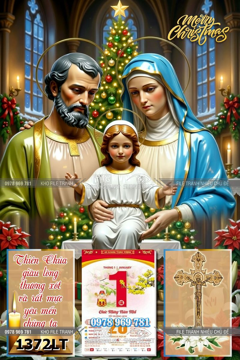 File lịch tết công giáo giáng sinh gia đình nhà thánh chúa giêsu đức mẹ maria 1372LT