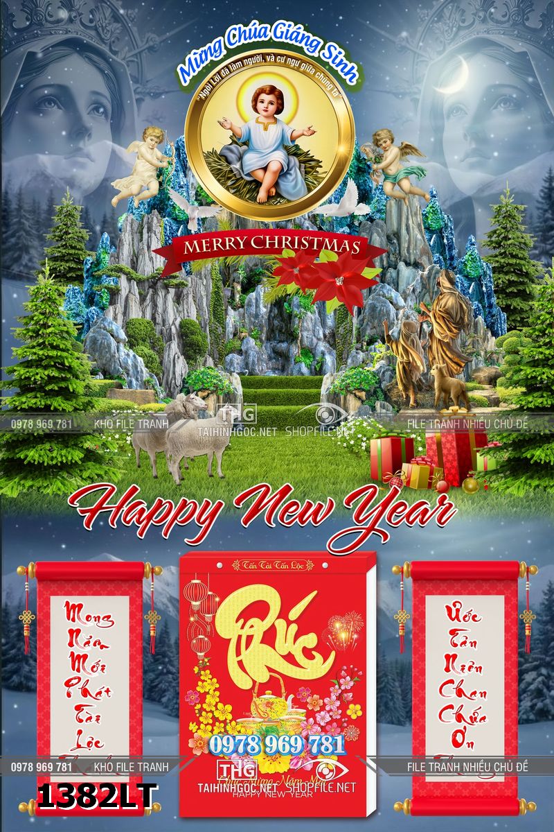 File lịch tết công giáo hang đá ba 3 vua noen noel đức mẹ maria chúa giêsu giáng sinh 1382LT