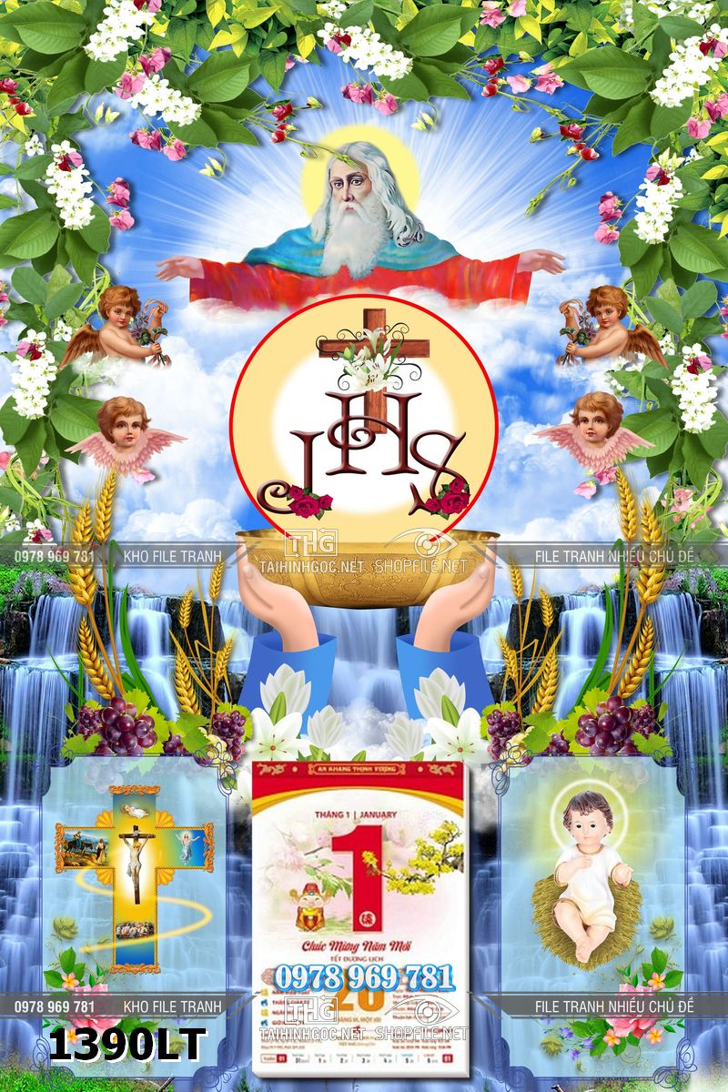 File lịch tết công giáo thánh giá chúa giêsu đức mẹ maria 1390LT
